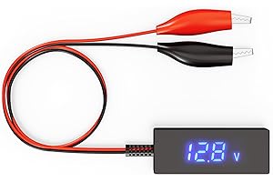 SUNAPEX 6V 12V 24V 48V Battery Voltage Tester with LCD Display,5V-60V Digital Automotive Battery Tester Voltmeter for Car Truck Marine Motorcycle SUV Boat