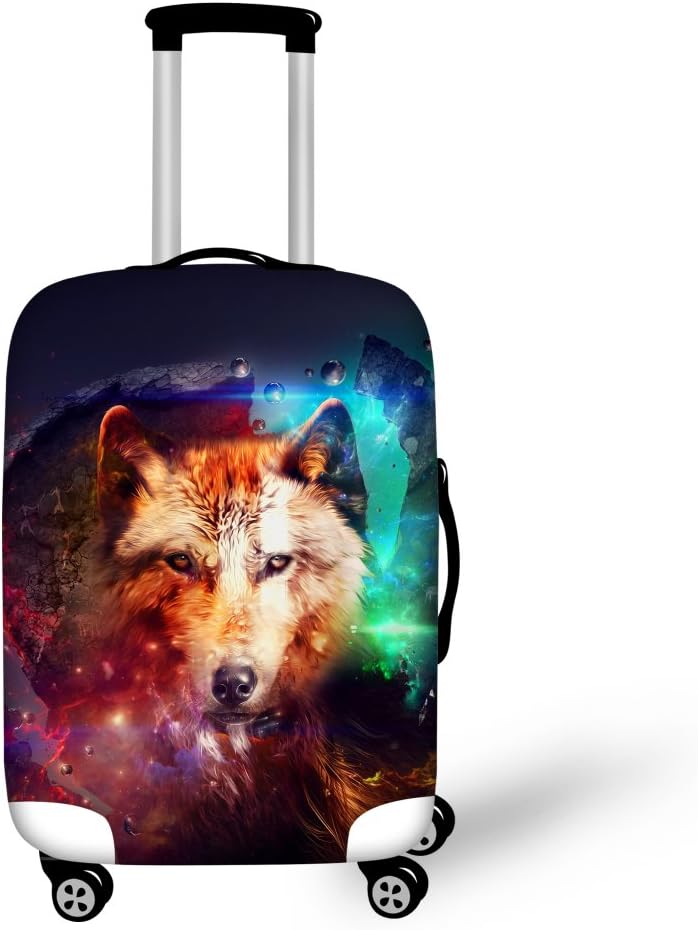 Coloranimal Cool 3D Animal Wolf Luggage Protective Cover Elastic Rain