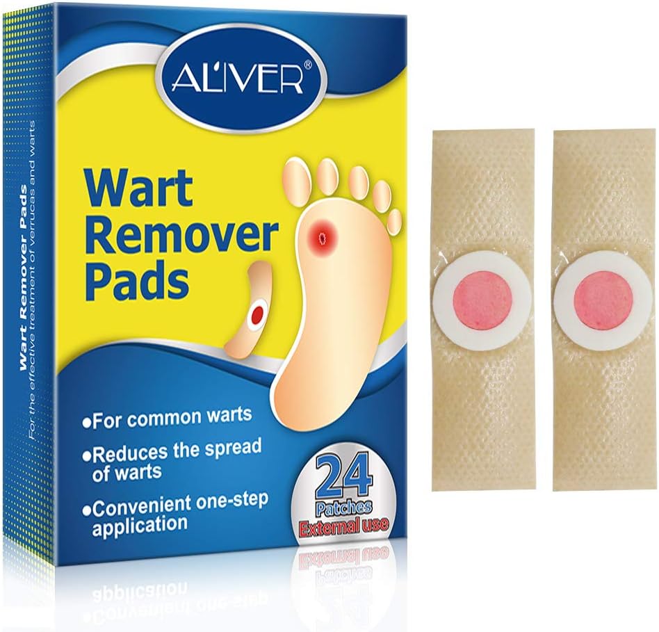 Wart Remover, Wart Removal Plasters Pad, Foot Corn Removal Plaster with Hole, Penetrates and Removes Common and Plantar Warts, Callus,Stops Wart Regrowth 24 Pcs/Box: Health & Personal Care