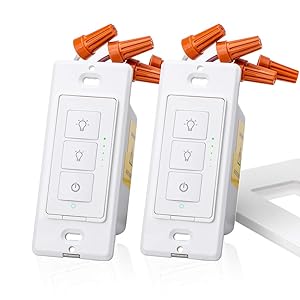 meross Smart WiFi Dimmer Light Switch, Work with Amazon Alexa, Google Assistant and IFTTT, for Dimmable LED, Halogen and Incandescent Bulbs, Single-Pole Only, No Hub Needed -2 Pack