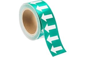 MECCANIXITY Directional Pipe Flow Arrow Adhesive Tape Pipeline Arrow Stickers 2 Inch x 65 Ft Pipe Identification Marking Labe