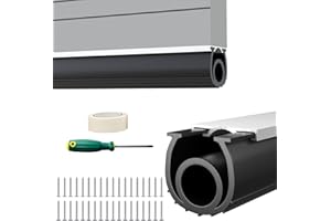 SYMYDA Universal Garage Door Seals Bottom Rubber Kit, 20 Ft Heavy-Duty U+O Ring Weatherproofing Garage Door Bottom Seal with Pre-drilled Aluminium Track Retainer Base Kit