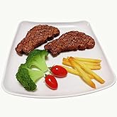 12pcs Fake Steak Model Set,2 pcs Fake Steak with Fake Broccoli Slice, Fake Tomato and Fake Fries,Simulation Food,Realistlike Steak, Fake Cooked Roast Beef,Photography Meat Props,Artificial Steak