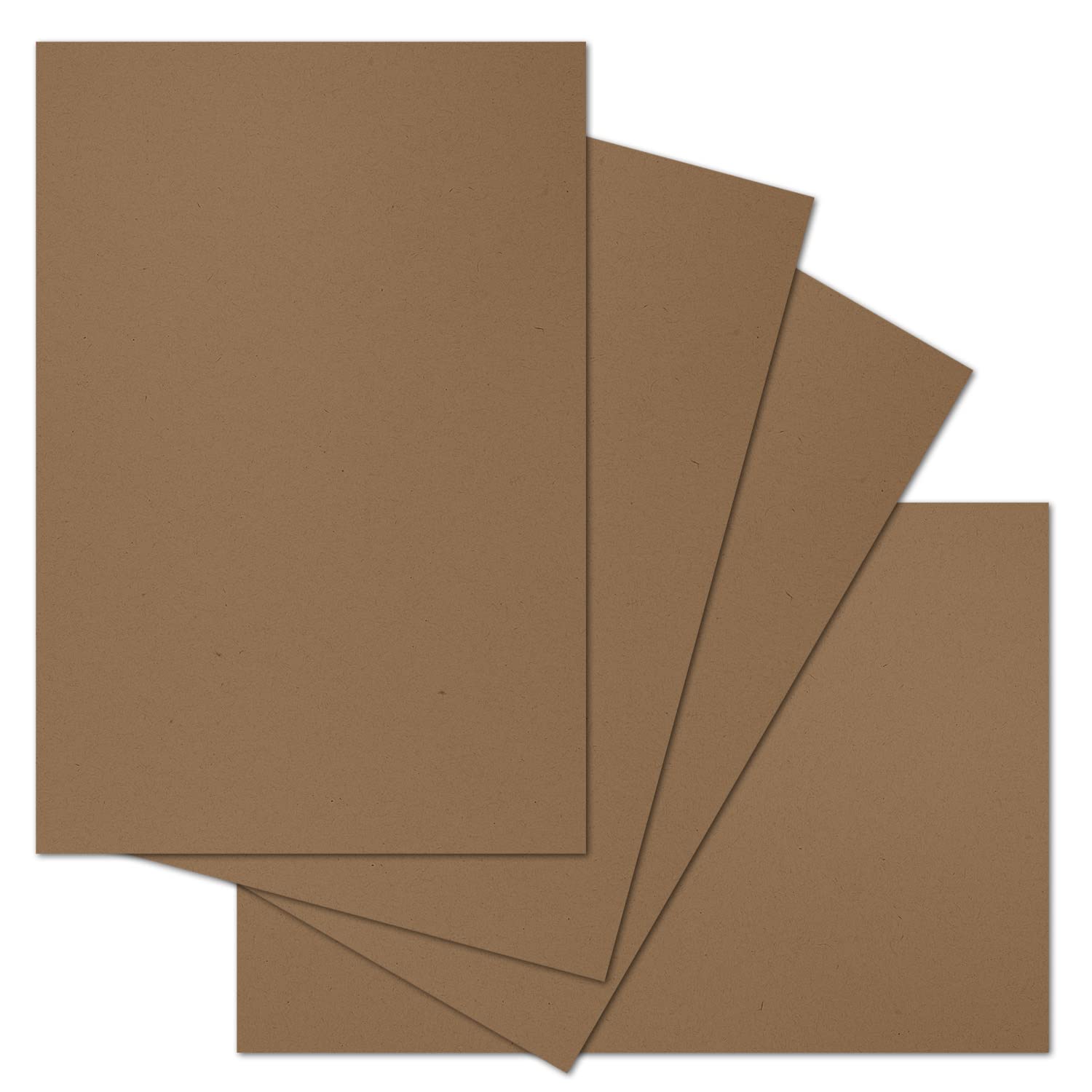 ARTOZ 50x Craft Card DIN A4 Color: Grocer Kraft (Kraft Paper Dark Brown) 21 x 29.7 cm 216 g/m² Single Card Without fold Thick Craft Paper Green-Line Series