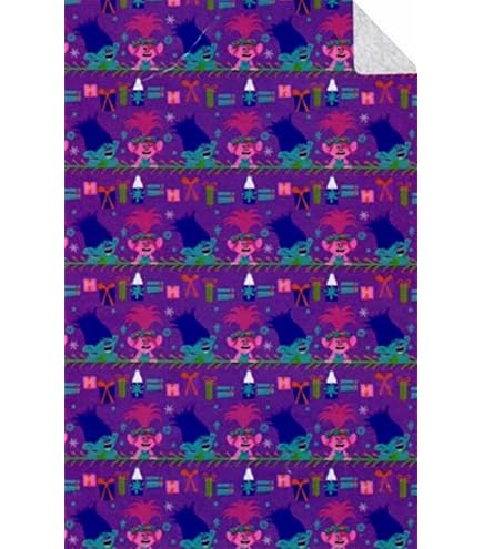 DreamWorks Trolls 2 World Tour Decke – übergroß, Mit Pom Poms, 157x228 Cm, Kuschelweich