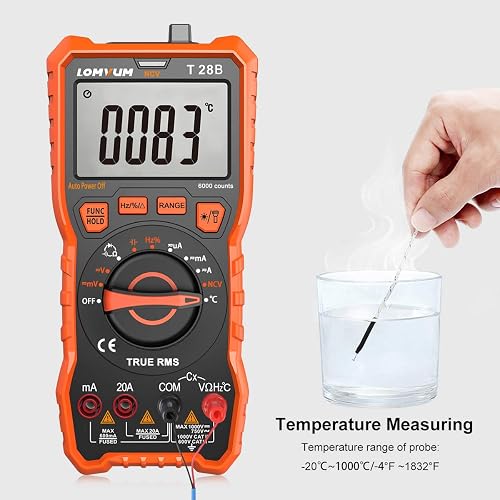 Xin Digital Multimeter – 9999 Counts TRMS Auto-Ranging, Measures AC/DC Voltage, Current, Resistance, Capacitance With Backlight & Flashlight