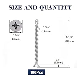 #10 x 2-3/8" Sheet Metal Screws 100Pcs 410