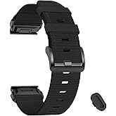 VELEYOK Nylon 22mm Bands Compataible with Tactix 8/Fenix 8 Pro AMOLED 47mm/7 Pro/7/6 Pro/6/5 Plus/5/Fenix E,Quickfit Sport Watch Strap for Quatix 8 7 Pro 47mm/Forerunner 970/965/955/945/Descent G2/G1