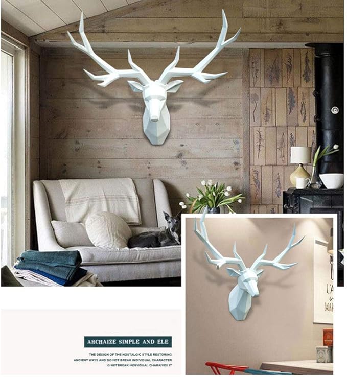 Paper Maker Stag Head Wall Mount Diy Cardboard Deer Head Wall Decor Hanging Sculpture Christmas Ornament