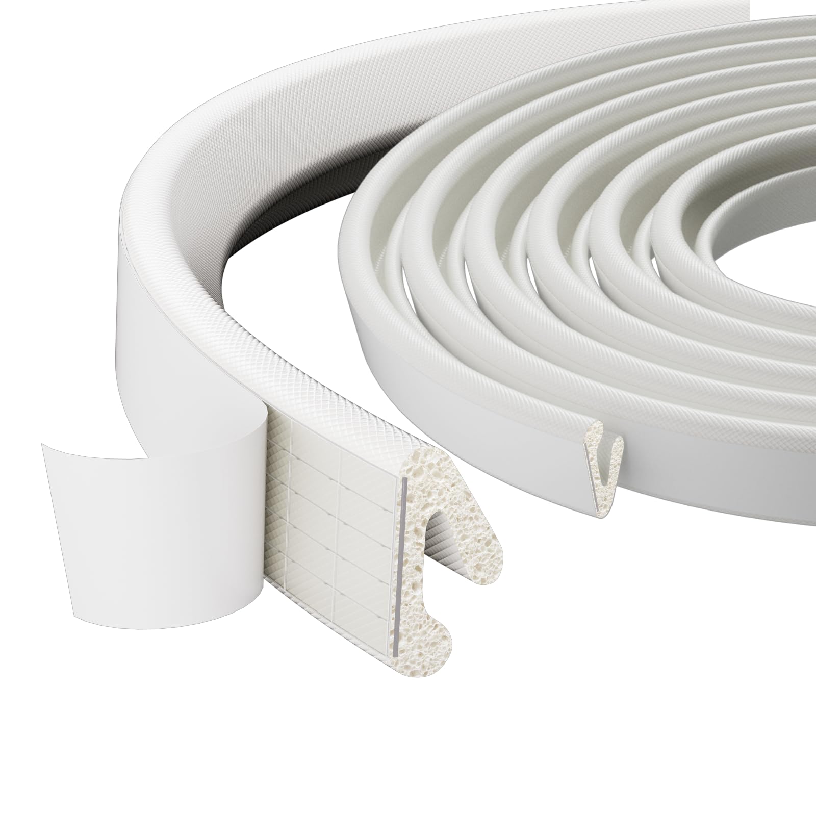 Photo 1 of 1 Pack*19.6 Ft Self-Adhesive V Shape Foam Window Weather Stripping Door Seal Insulation Strip for Winter, Soundproof Exterior Front Frame Gap Filler, Draft Stopper Tape Noise Light Blocker (White)
