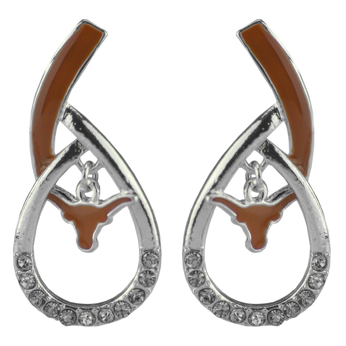 Sandol Texas Longhorns Tear Drop Stud Earrings