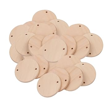 30 Piezas Círculos de Madera Inacabada Piezas de juegos, imanes de ...