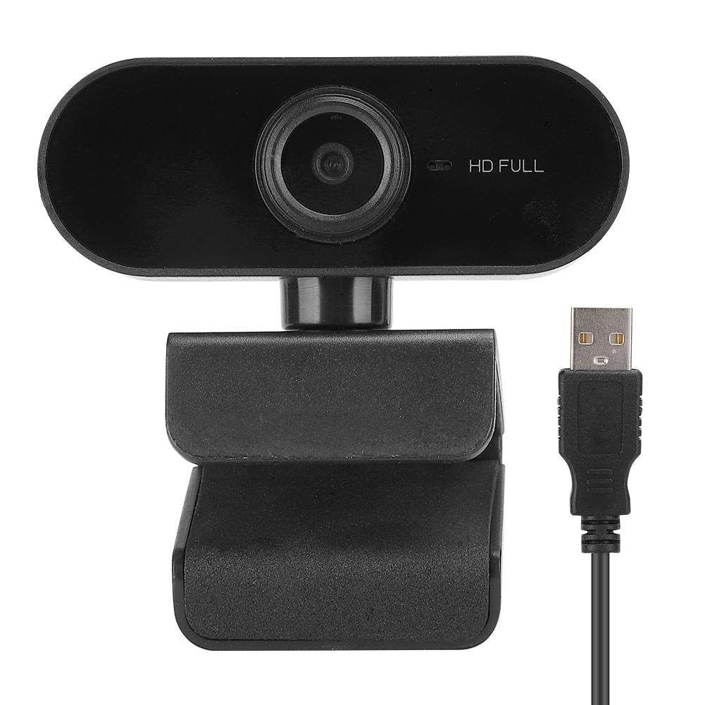 1080P Webcam, HD PC Webcam USB Mini Computer Camera with Built-in Microphone 360 Rotatable USB Webcam Camera for Computer/PC/Desktop/Laptop,Plug and Play(Black)