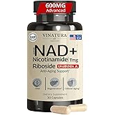 VINATURA NAD Supplement, Nicotinamide Riboside with Resveratrol - Advanced NAD+ Supplement with TMG and Urolithin A, for Women and Men - 30 Vegan Capsules