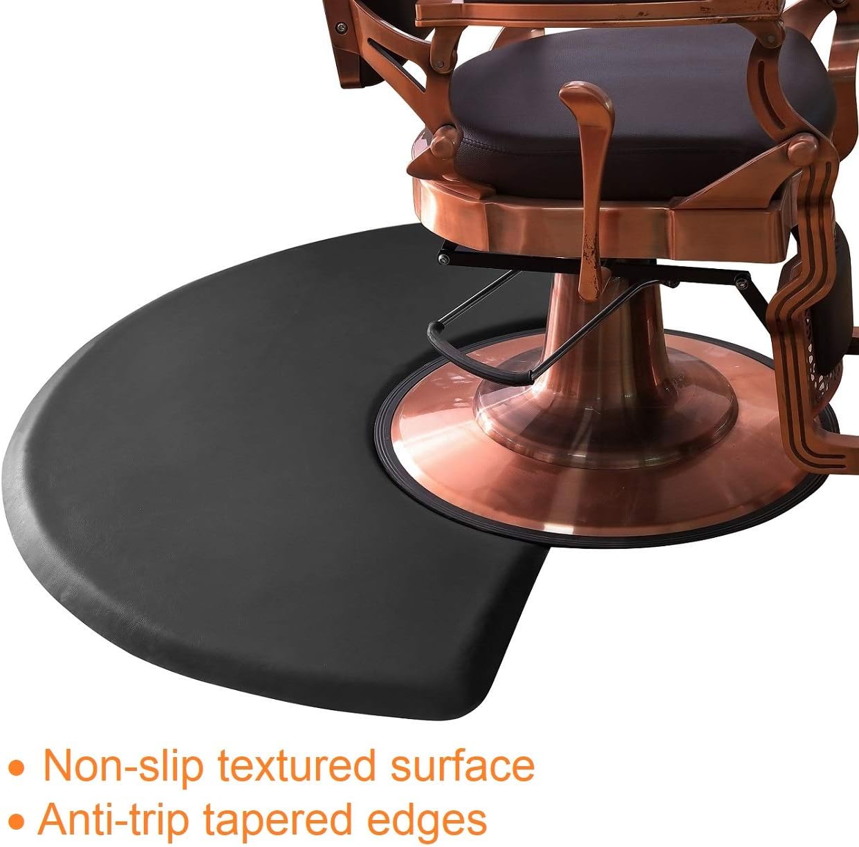 Kaleurrier Barber Chair Anti-Fatigue Floor Mat 5 ft. x 3 ft. with Semi-Circle Cut-Out for Barber Station Salon Shop,Slip Resistant, Waterproof,1 Inches Thick Saloon Foam Pad,Black: Kitchen & Dining