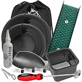 Compact Gold Prospecting Kit with 12" Pocket Sluice Box &ndash; Includes Miner&rsquo;s Moss, Gold Trap Mat, Classifier Pan, Vials, and Tote Backpack