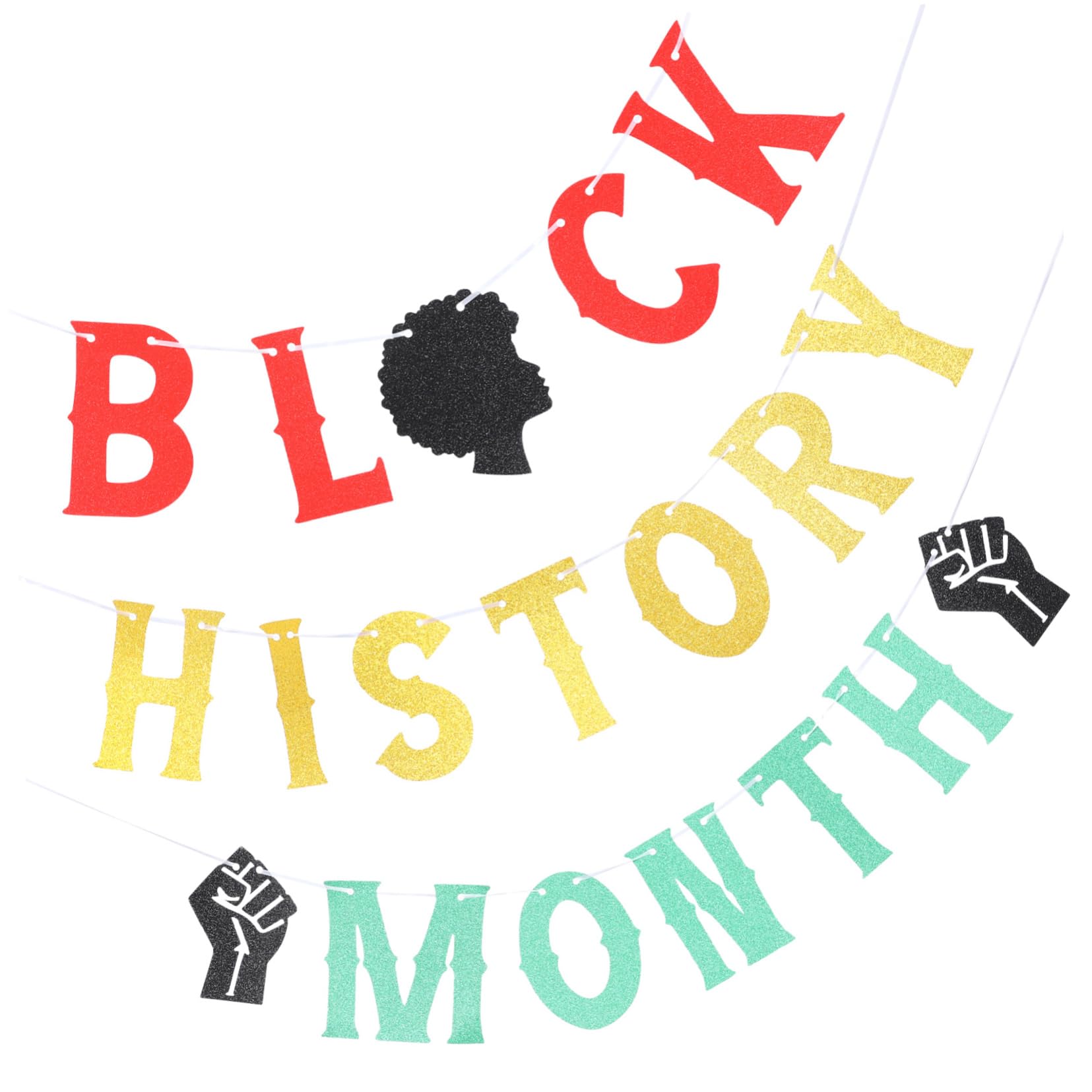 1 Set black history month garden history decorative banners flag banner garland decor green suits black suit hanging pull flag home supplies bunting banner decorate