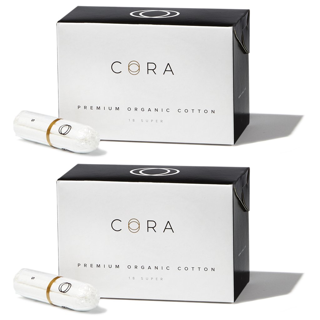 Cora Organic Cotton NonApplicator Tampons (36 Count; Super