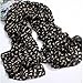 Leegoal Charm Fashion Chiffon Meow Cat Pattern Scarf Wrap for Ladies Girls (Black)