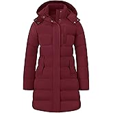 wantdo Women's Mid-Length Lightweight Puffer Jacket Warm Windproof Winter Coat