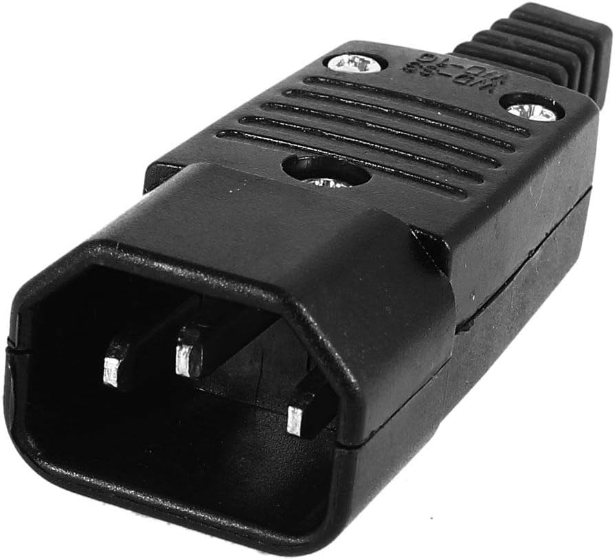 Black IEC-320 C14 Male Plug AC Power Inlet Socket Connector 250V 10A