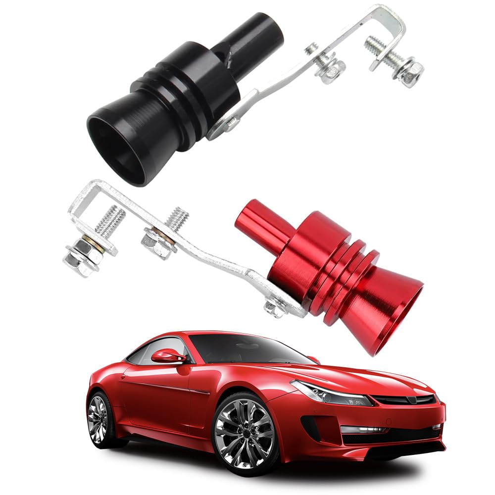 KOMUNJ 2 Pack Exhaust Whistle, Exhaust Pipe Turbo Sound Whistle Size XL,for Automobile SUV Auto Accessories, blue,red
