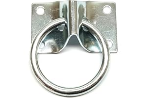 Hill Leather Company Barn and Stable Cross Tie Plate with 2" Cross Tie Ring - Equestrian and Livestock Tie Off