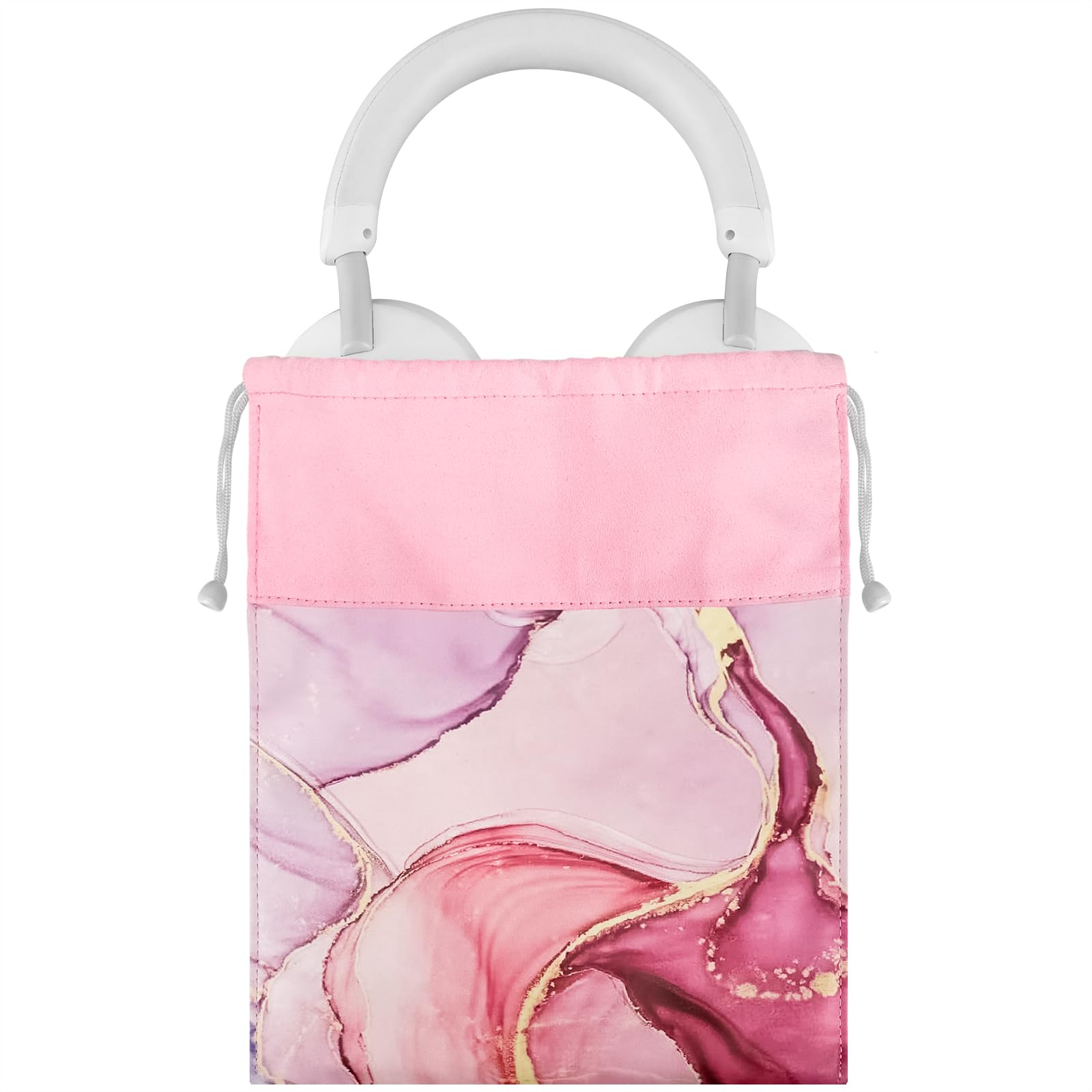 Photo 1 of Geekria NOVA Headphone Carrying Bag, Compatible with Sony WH1000XM5, WH1000XM4, Beats StudioPro/3/2 and More/Universal Headphone Pouch/Portable Travel Bag (Pink Marble)