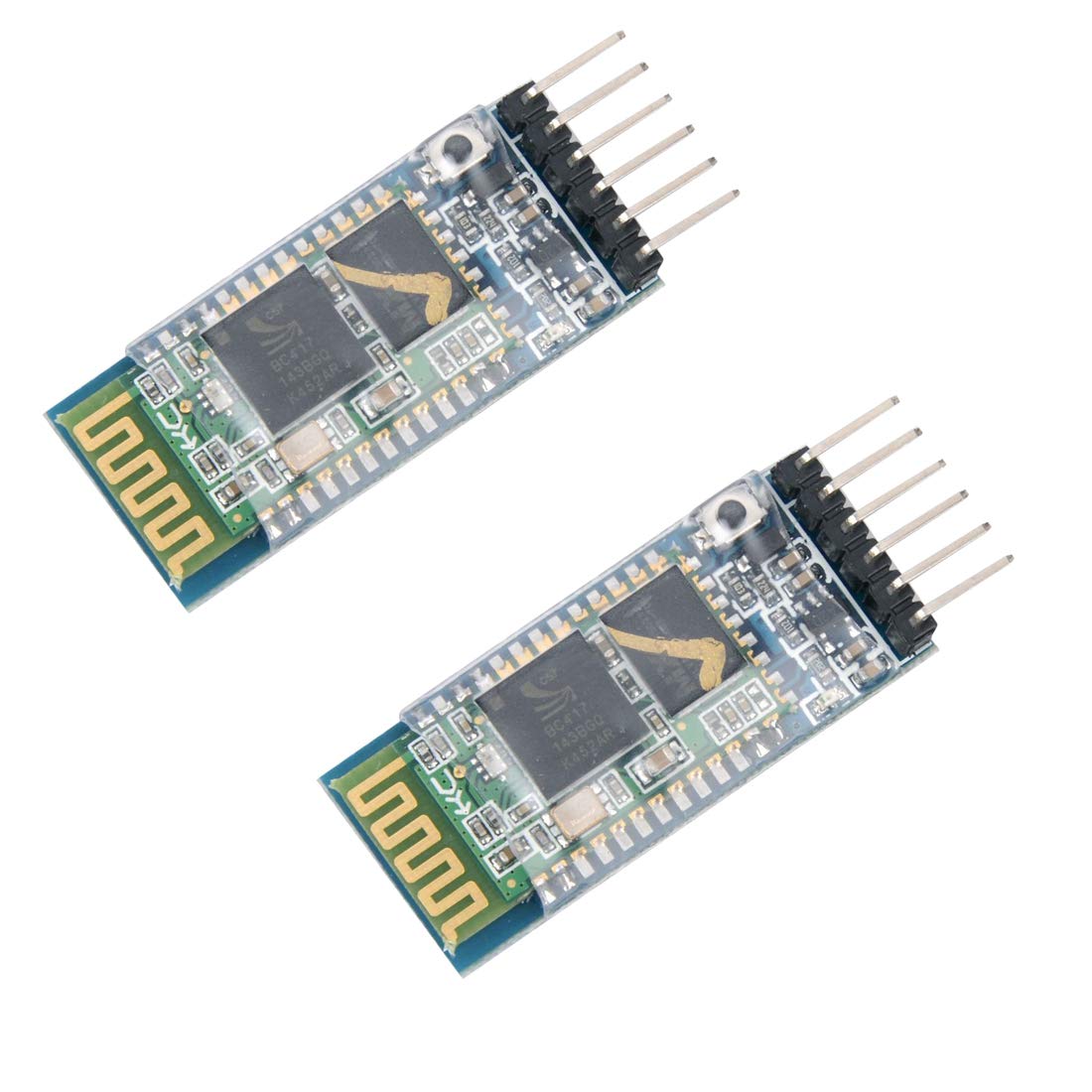Photo 1 of HiLetgo 2pcs HC-05 Wireless Bluetooth RF Transceiver Master Slave Integrated Bluetooth Module 6 Pin Wireless Serial Port Communication BT Module for Arduino