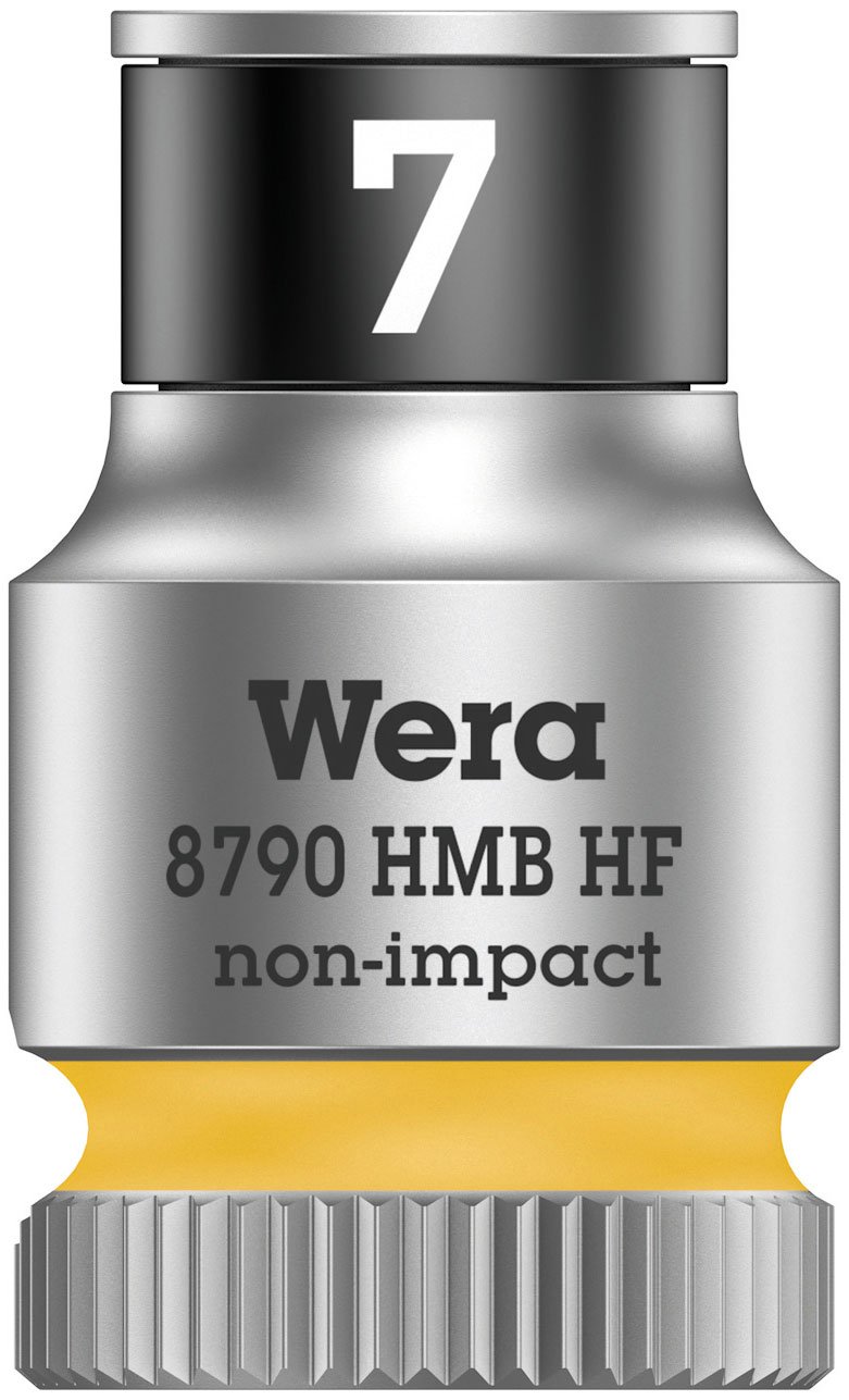 Wera 05003741001 890 HMB Holding Function Zyklop Socket, Yellow, 3/8-Inch, 7 x 29 mm