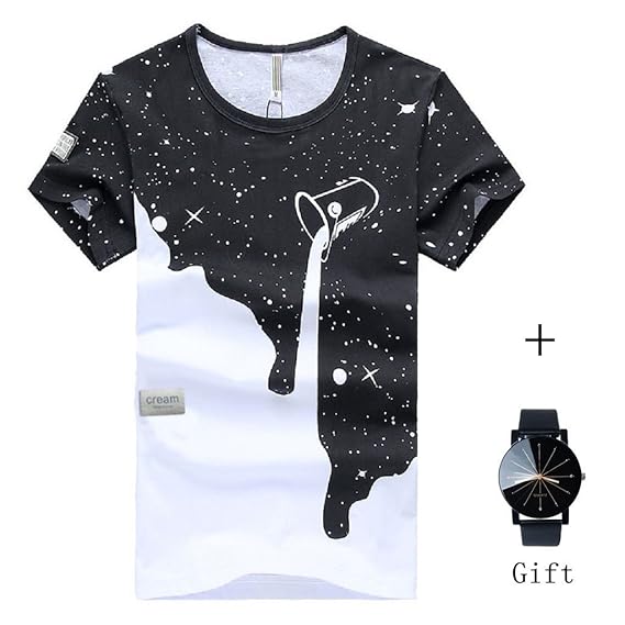 Ularmo Men Boy Summer Cotton Tees Shirt Short Sleeve Star Printed T-Shirt
