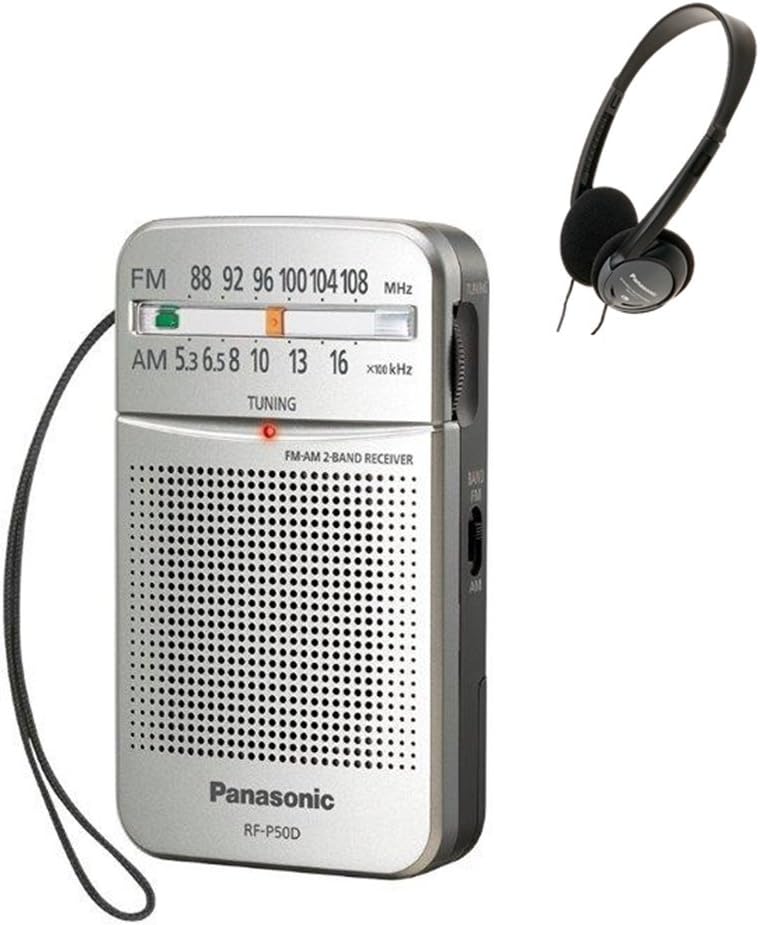 Panasonic RF-P50 Pocket AM/FM Radio, Silver with Headphone: Electronics