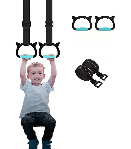 Anneaux De Fitness Pour Enfants, En Plastique Et Corde - Support 80 Kg, Longueur Réglable, Pour Jeux Et Sport