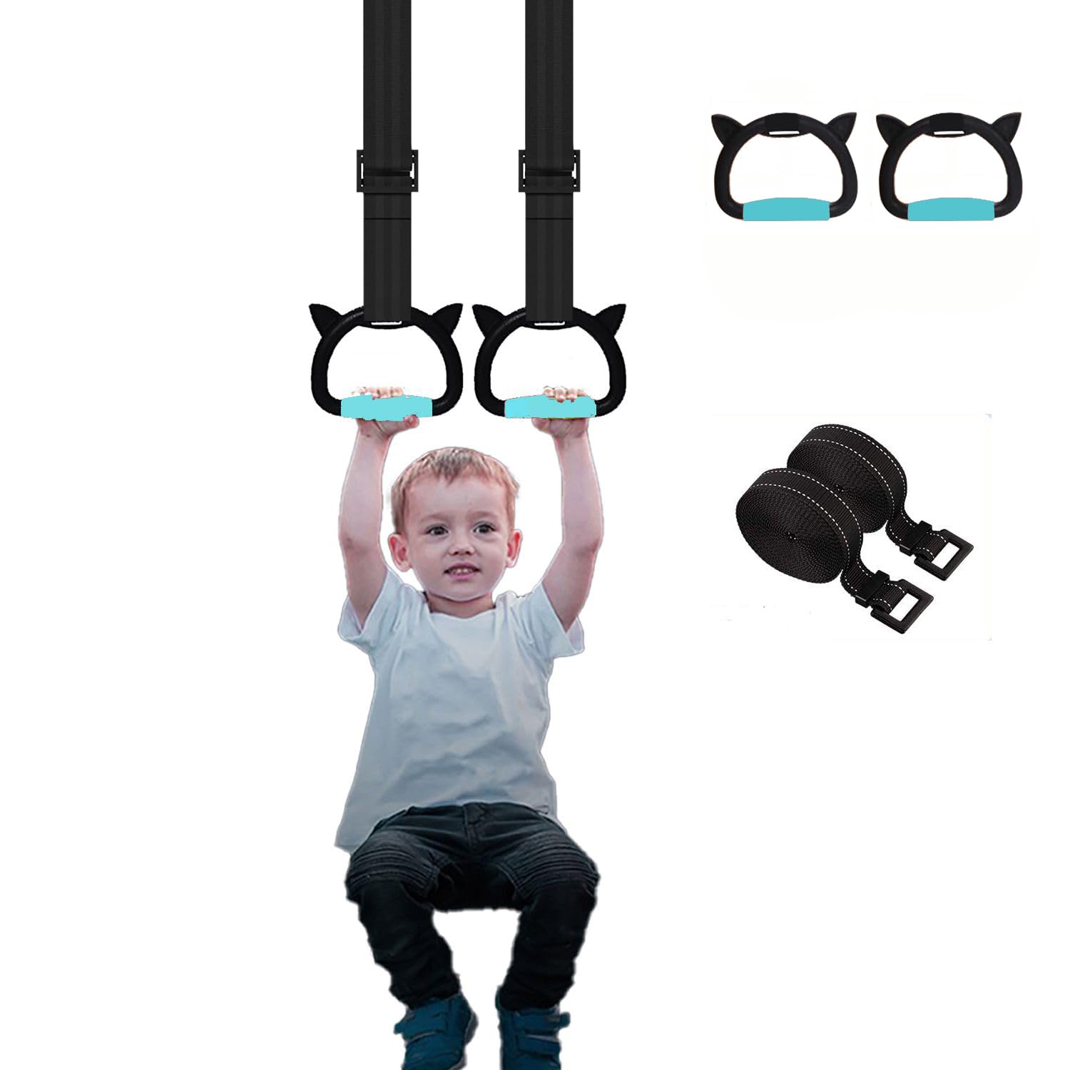 FREHOMEE New Professional Gymnastic Rings,Both for Adults and Kids,Support 550 LBS,Home Fitness Equipment,Indoor and Outdoor Pull-up Bar for Stretching and Height Increase,with Adjustable Straps