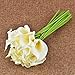 20pcs Calla Lily Bridal Wedding Bouquet Head Latex Real Touch Flower White Flower with Yellow Core