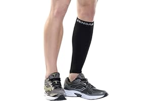 Zensah Calf/Shin Compression Sleeve - Made in the USA Single Leg Compression Sleeve for Shin Splint Relief, Recovery, Running