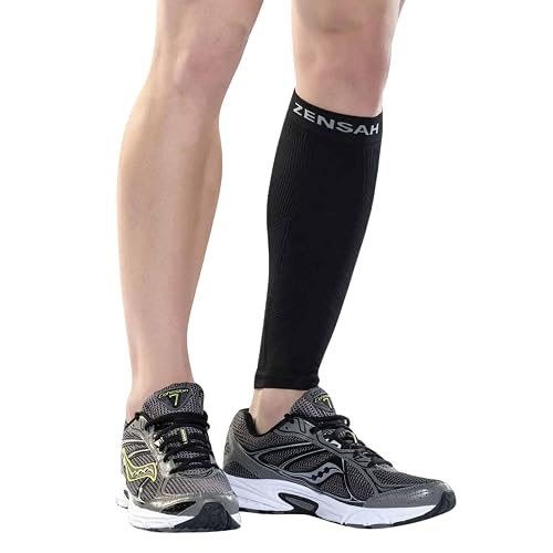 Shin Compression Zensah Calf/Shin Compression Sleeve - Made in the USA Single Leg ...