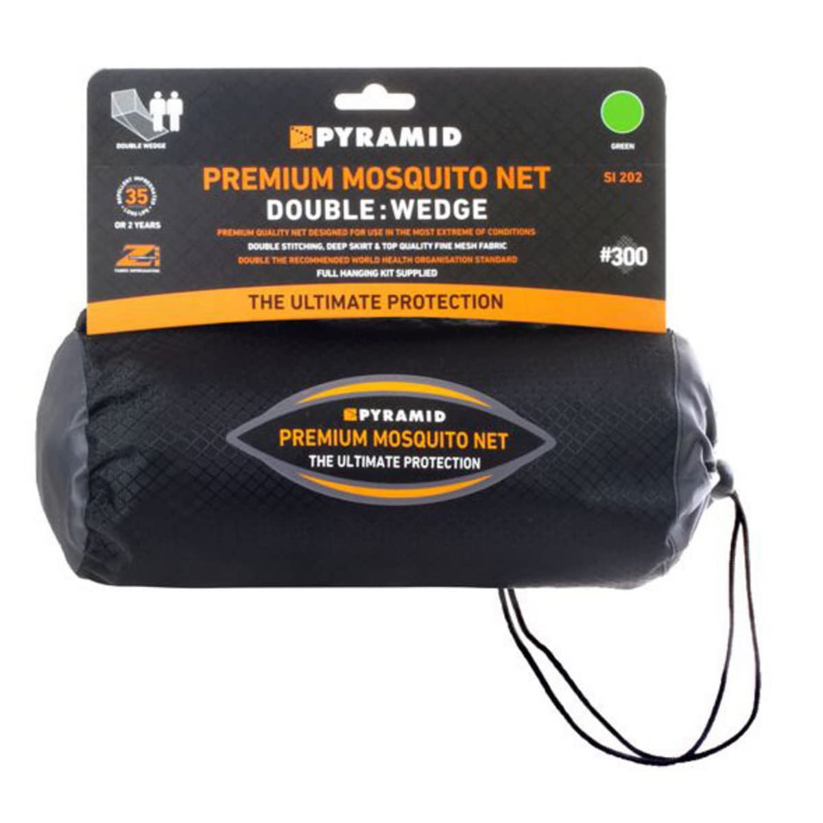 Pyramid Premium Mosqutio Net For Bed, White Double Wedge Permethrin Treated For Single Bed, Compact Light & Portable, Water Resistant Travel Bag, Setup, Kills Mosquitoes on Contact