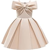 Uhnice Flower Girl Formal Dress Off Shoulder Bowknot Wedding Ball Gown