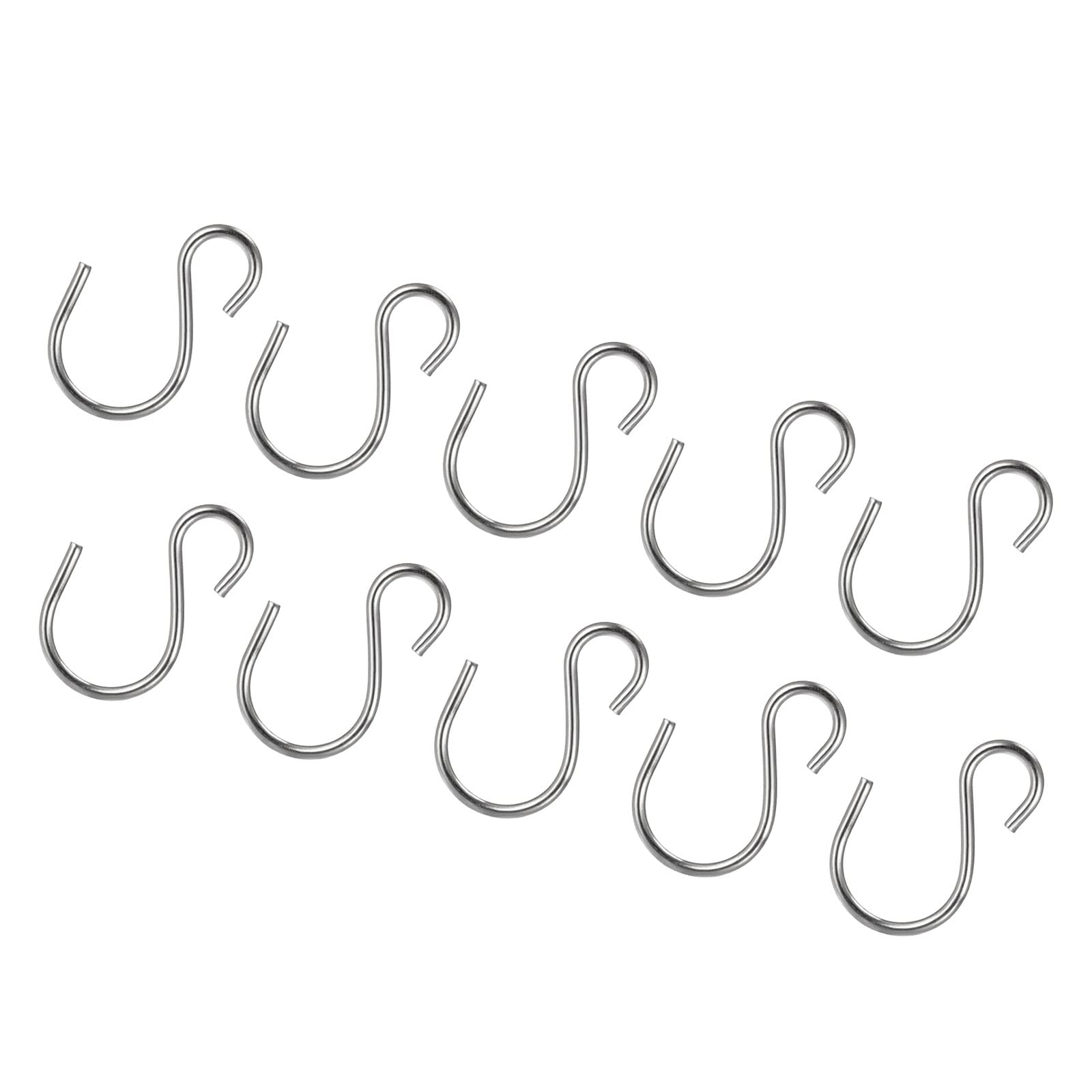 YOKIVE 30 Pcs S Hook, Metal Hanger Hanging DIY Crafts Lantern, Great for Kitchen, Home, Daily Use (Silver, 1.5x0.9-Inch)