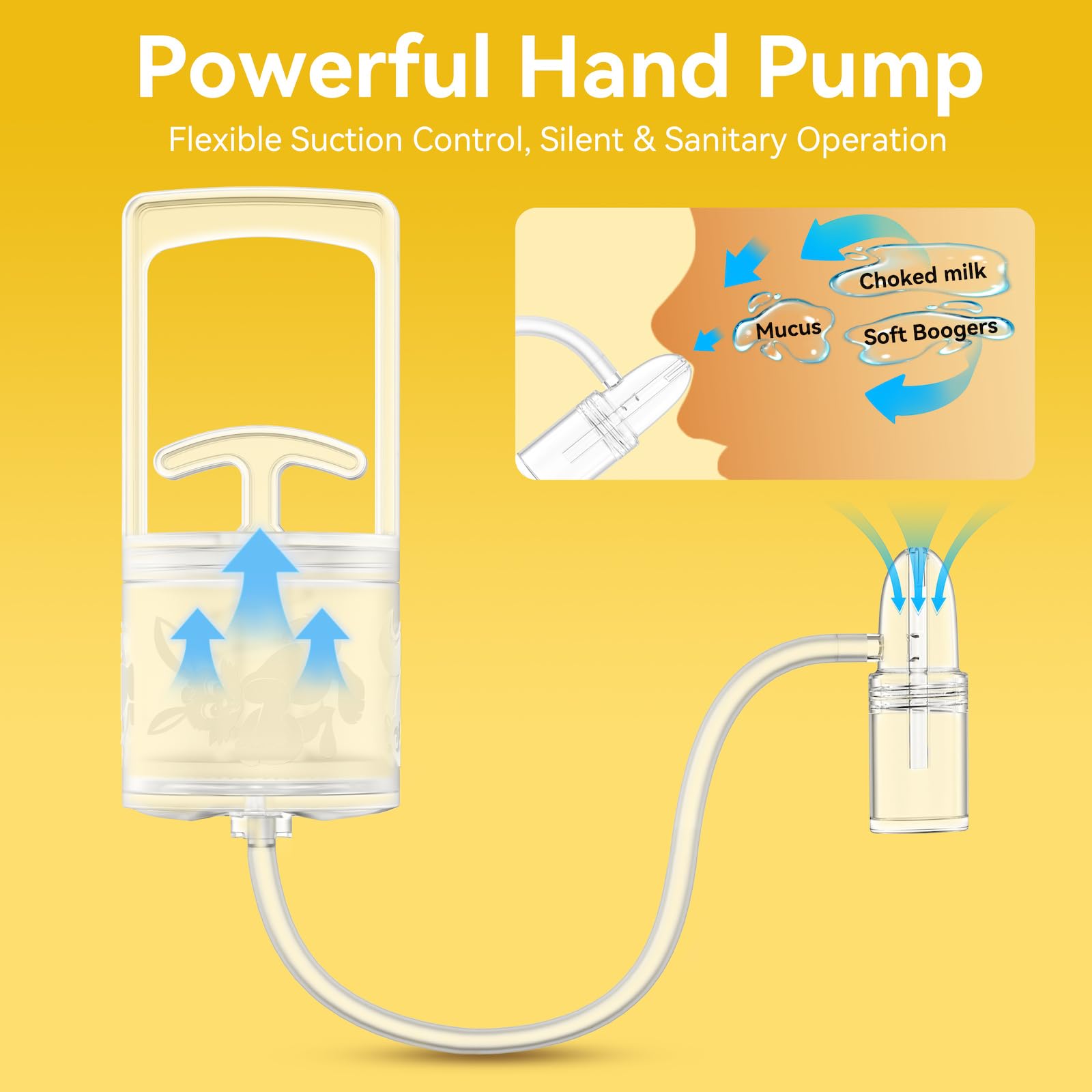 Pumpinose Nasal Aspirator for Baby and Toddler Nose Clearing with Hand Pump and Non-Invasive Tip for Quick, Quiet Suction, Co-Branded with CHIBOJI