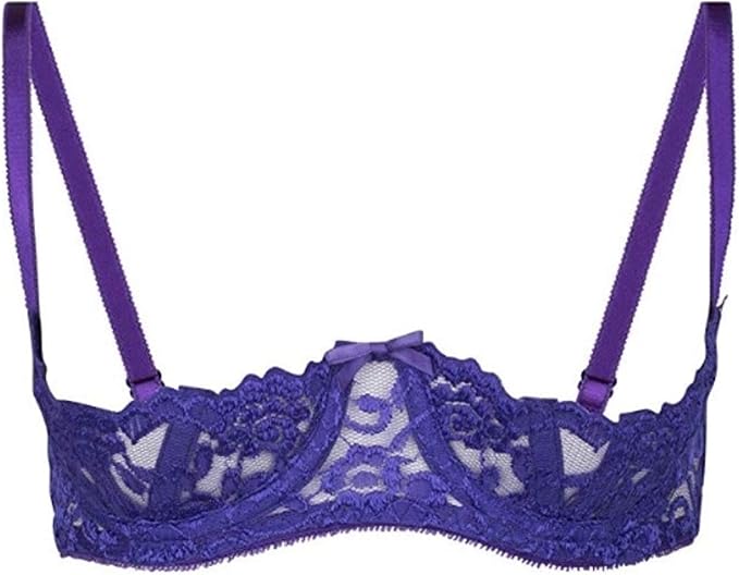 Empire Intimates Lace Shelf Bra w Open Quarter Cups Show Nipples