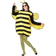 Disfraz De Abeja Para Adulto Max Fun - 4 Piezas (vestido, Diadema, Gafas, Calcetines), Talla única, Halloween Y Cosplay