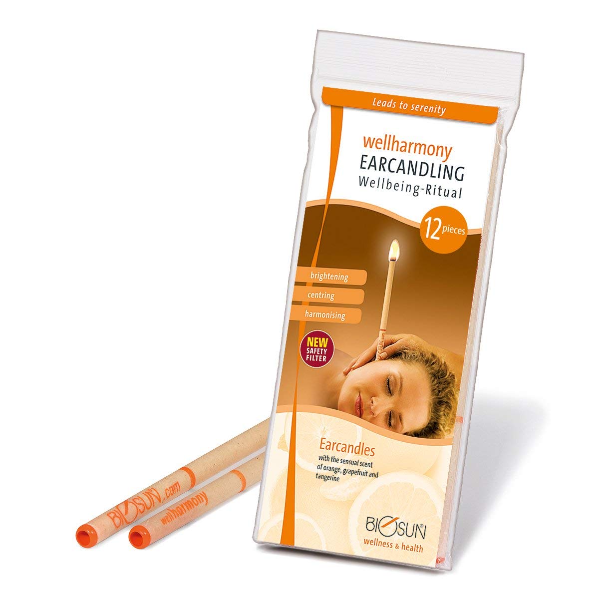 12 pieces (6 Pairs) BIOSUN Wellharmony Earcandles, Orange/Grapefruit/Tangerine