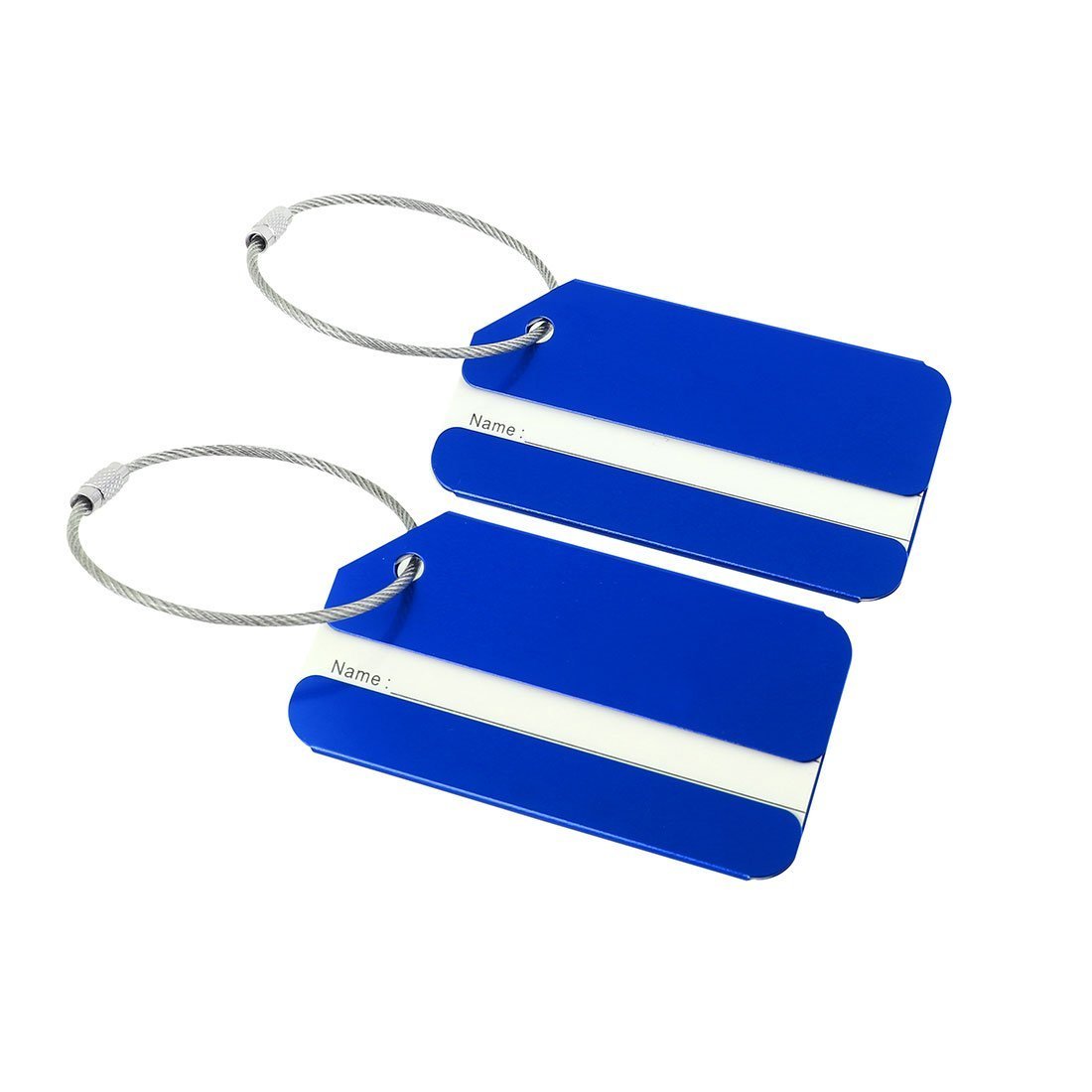 Sourcingmap Luggage Tags,Metal Travel Tags Luggage Identifier Card Holder Name Address ID Labels for Baggage Suitcases,Royal Blue,2 Pack