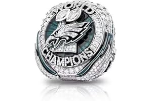 GENERIC 2025 World Championship Football Champions Replica Ring Trendy Accessory Durable Collectible Championship Gift For Eagles Fans Mens Fathers, Includes Wooden Box