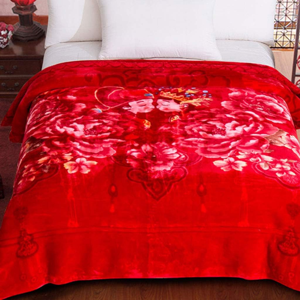 Blanket- Coral Fleece Warm In Winter Thicken Double Double Raschel Quilt Single Bed (Color : A, Size : 200 * 230cm (8kg))