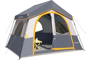 HG HIKERGARDEN 6-8 Person Camping Tent - Portable Family Cabin Tent for Camp, Windproof Fabric Camp Tent Outdoor for Hiking, Backpacking, Traveling