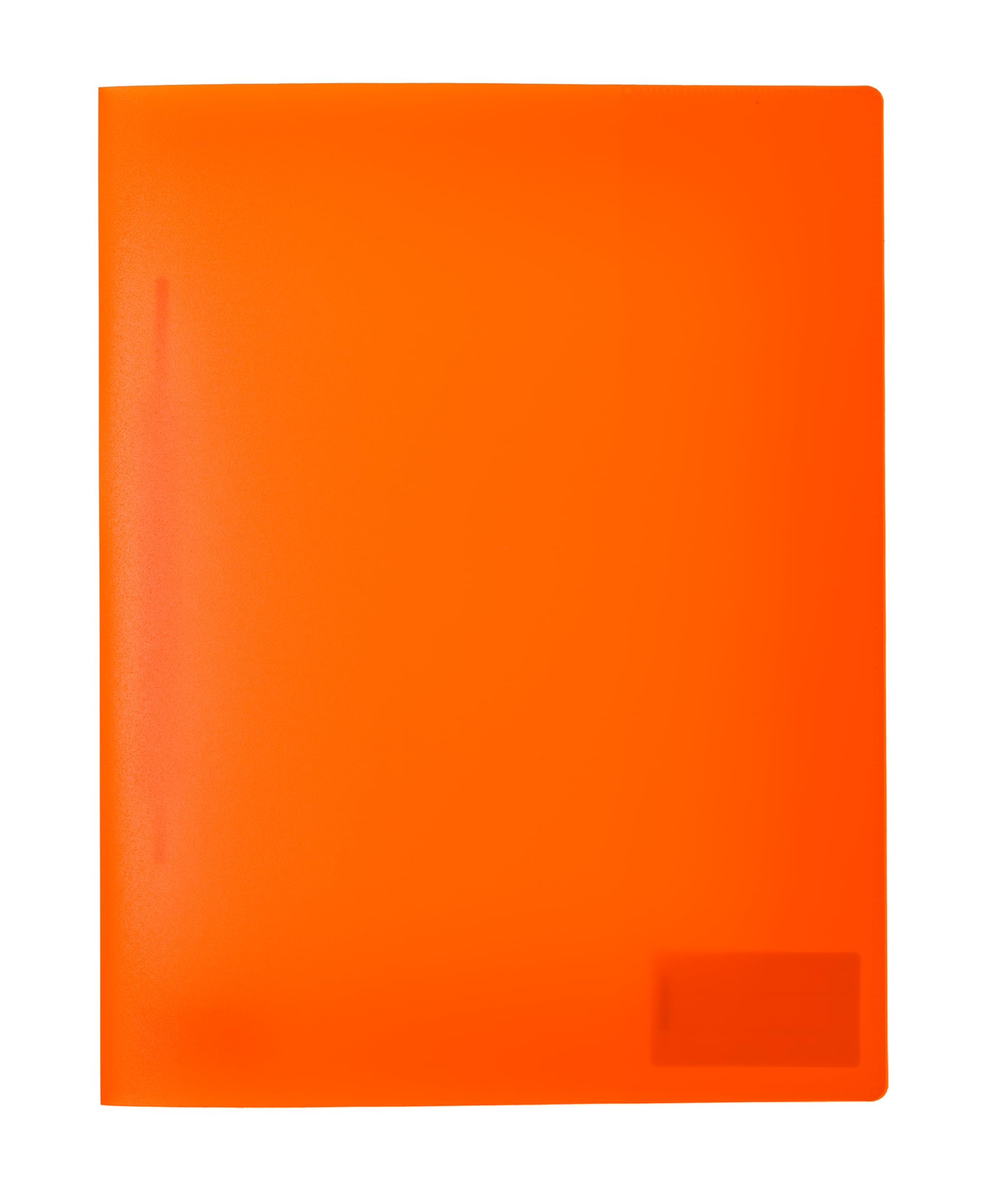 HERMA 19637 File Folder A4 Translucent Neon Orange, Set of 3, Sturdy Plastic, Transparent Plastic Folder with Name Tag and Slip Pocket, Stapler for Children, Boys, Girls