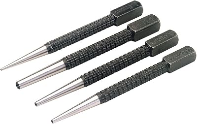 Draper 4 Piece Cupped Nailsets 1.5 to 5.0 mm Marking Tools Knurled Body
